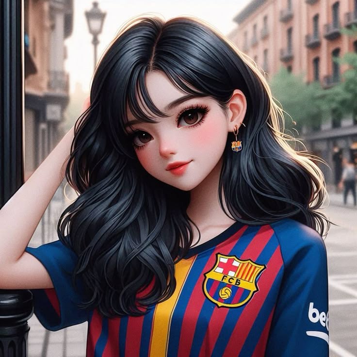عکس پروفایل دخترونه کارتونی فوتبالی بارسلونا