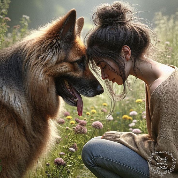 عکس سگ با دختر برای پروفایل احساسی