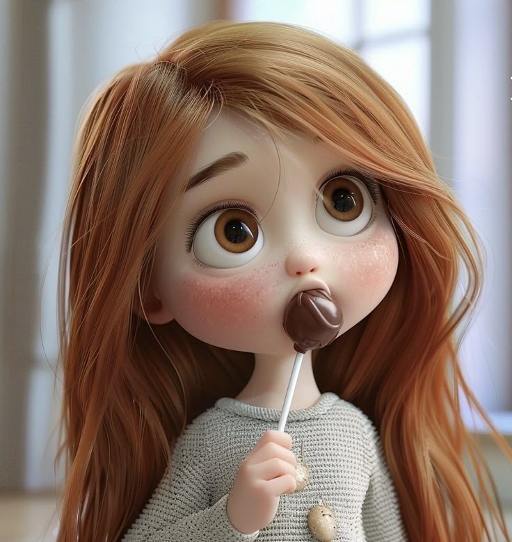 عکس پروفایل دخترونه عروسکی با آبنبات