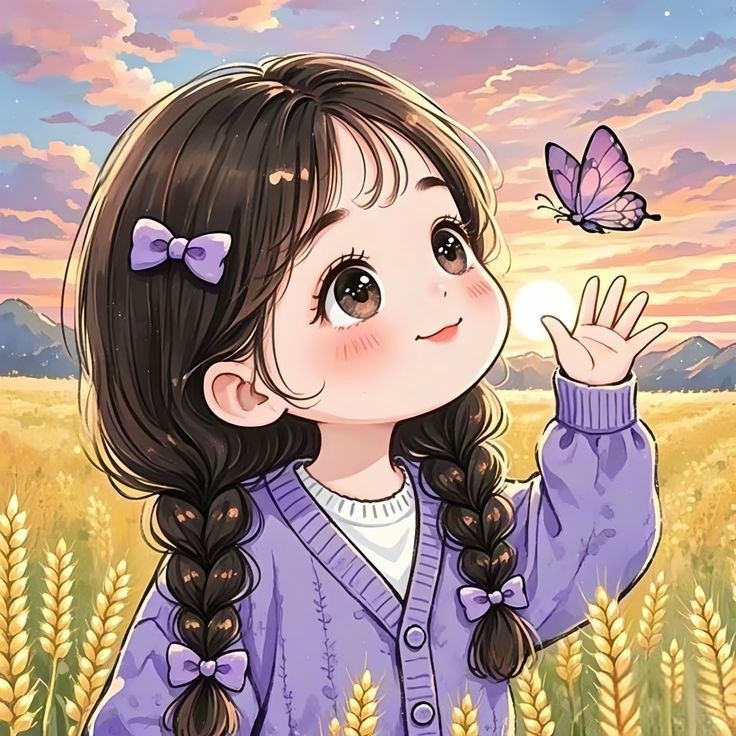 عکس پروفایل دخترونه کارتونی با پروانه