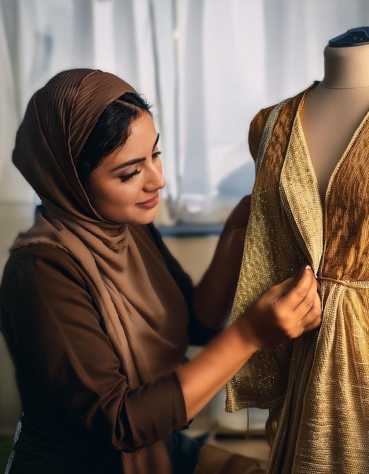عکس پروفایل خیاطی زنانه حین کار