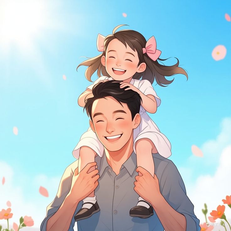 عکس پروفایل پدر دختری کارتونی