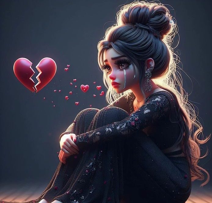 پروفایل غمگین عکس قلب شکسته دختر
